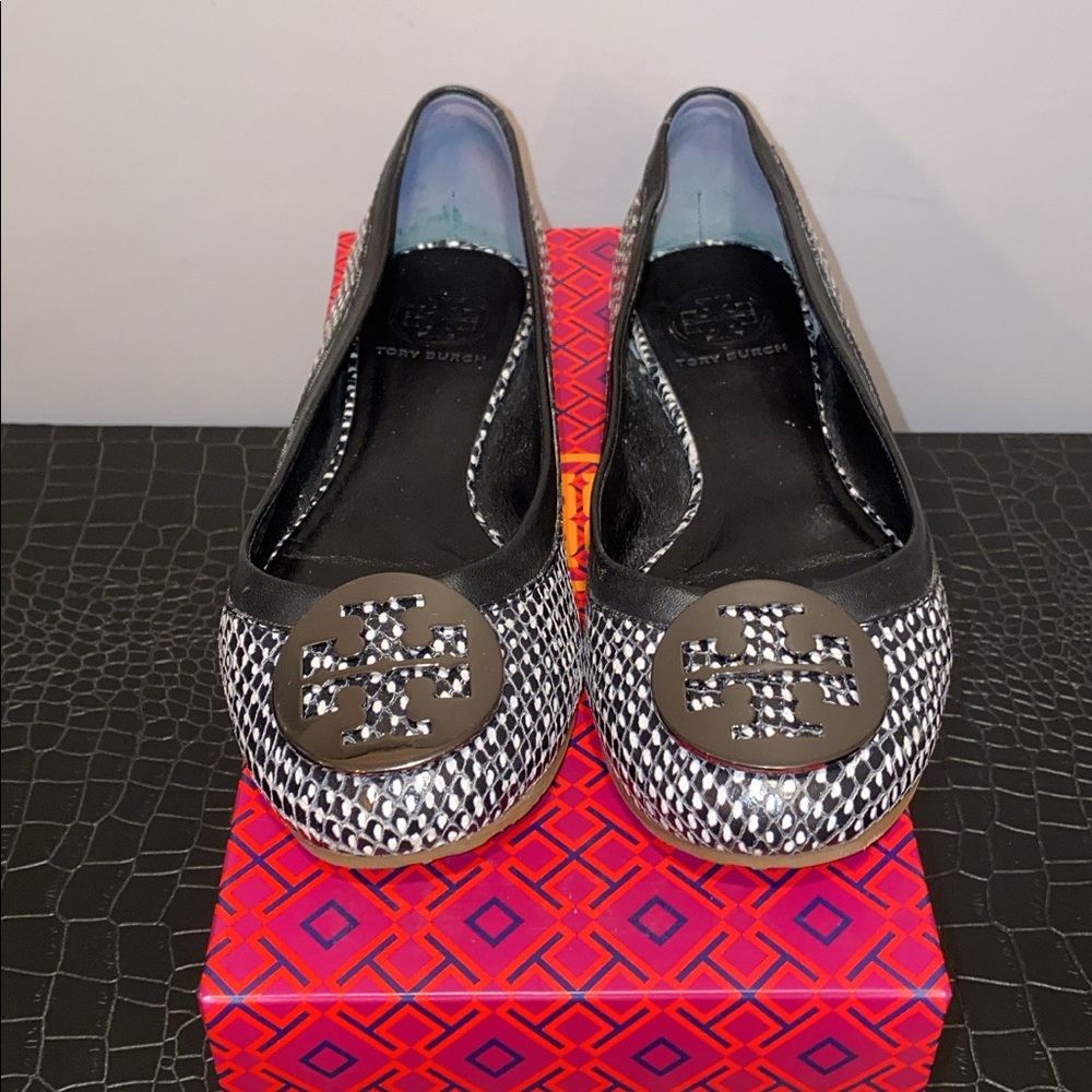 Tory Burch Reva flat polka dot snake